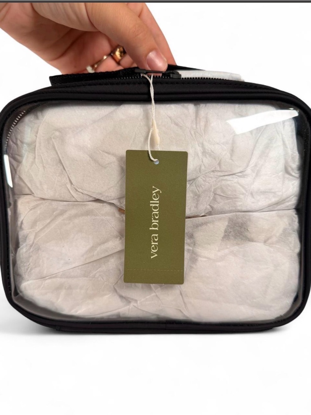 Vera Bradley Black Clear Cosmetic Case